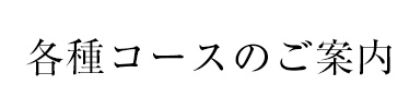 各種コースのご案内